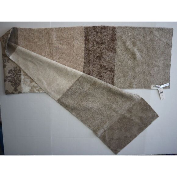 Anthropologie OB2196969 Women's O/S Neutral Wool Blend Long Scarf - Picture 1 of 13